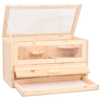 vidaXL Hamsterbur 60x30x35 cm heltre gran