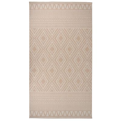 vidaXL Utendørs flatvevd teppe 80x150 cm brun striper