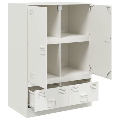 vidaXL Highboard hvit 67x39x95 cm stål