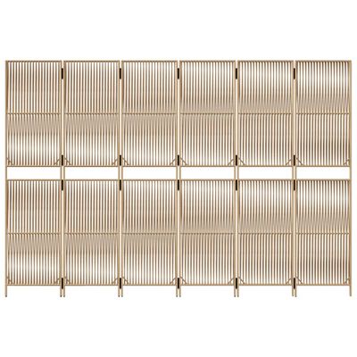 vidaXL Romdeler 6 paneler beige polyrotting