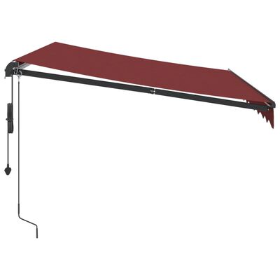 vidaXL Automatisk uttrekkbar markise med LED burgunder 300x250 cm