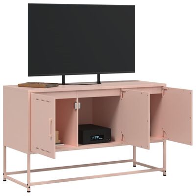 vidaXL TV-benk rosa 100,5x39x60,5 cm stål