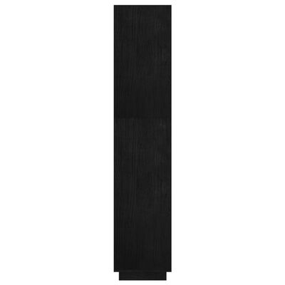 vidaXL Bokhylle/romdeler svart 80x35x167 cm heltre furu