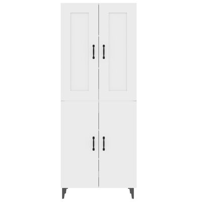 vidaXL Highboard høyglans hvit 70x34x180 cm konstruert tre