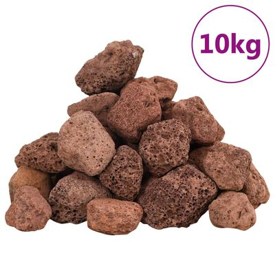 vidaXL Lavasteiner 10 kg rød 3-5 cm