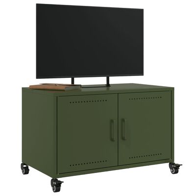 vidaXL TV-benk olivengrønn 68x39x43,5 cm stål