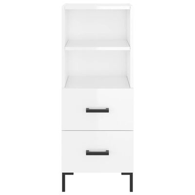 vidaXL Highboard høyglans hvit 34,5x34x180 cm konstruert tre