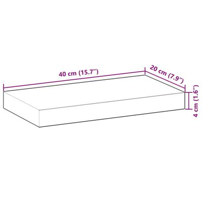 vidaXL Flytende hyller 3 stk 40x20x4 cm ubehandlet heltre akasie