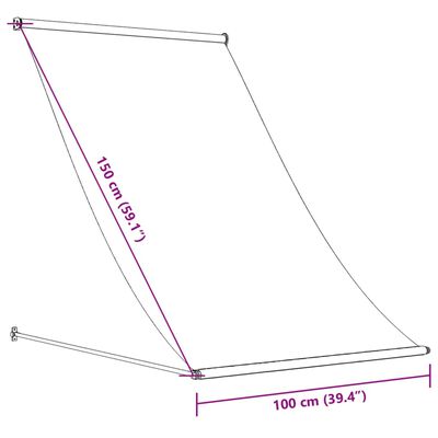 vidaXL Uttrekkbar markise kremhvit 200x150 cm stoff og stål