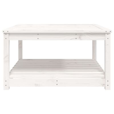 vidaXL Hagebord hvit 82,5x82,5x45 cm heltre furu