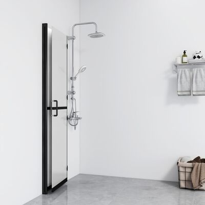 vidaXL Sammenleggbar dusjvegg med frostet ESG-glass 90x190 cm