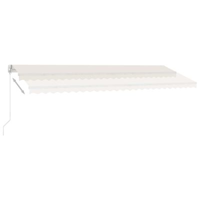 vidaXL Manuell uttrekkbar markise med LED 500x300 cm kremhvit