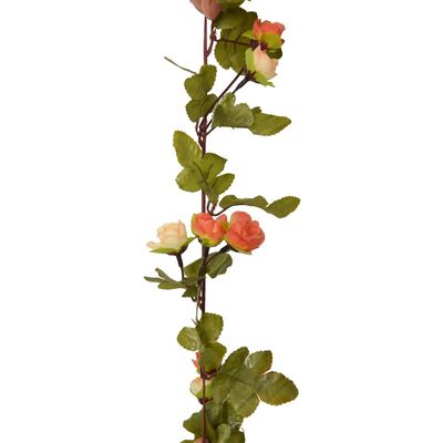 vidaXL Blomsterkranser for jul 6 stk solnedgangrød 215 cm