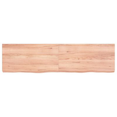 vidaXL Benkeplate til bad lysebrun 120x30x6 cm behandlet heltre