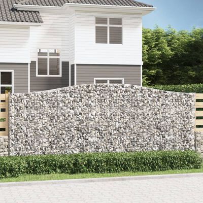 vidaXL Gabionkurver buede 3 stk 400x30x160/180 cm galvanisert jern