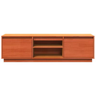 vidaXL TV-benk voksbrun 140x35x40 cm heltre furu