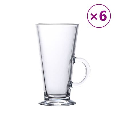 vidaXL Latteglass med håndtak 6 stk 250 ml