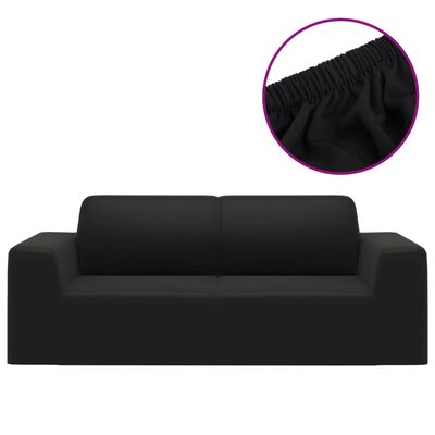 vidaXL 2-seters sofaovertrekk polyester svart