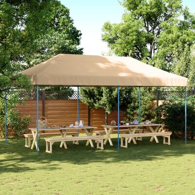 vidaXL Sammenleggbart partytelt pop-up beige 580x292x315 cm