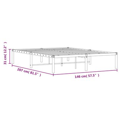 vidaXL Sengeramme i metall hvit 140x200 cm