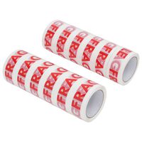 vidaXL Emballasjetape 12 stk FRAGILE-trykk hvit 48 mm x 66 m