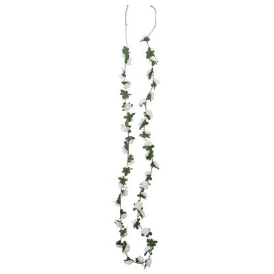 vidaXL Blomsterkranser for jul 6 stk hvit 240 cm