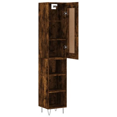 vidaXL Highboard røkt eik 34,5x34x180 cm konstruert tre