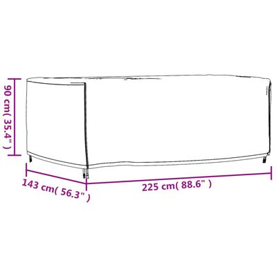 vidaXL Hagemøbeltrekk svart 225x143x90 cm vanntett 420D