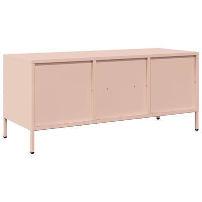 vidaXL TV-benk rosa 101,5x39x43,5 cm kaldvalset stål