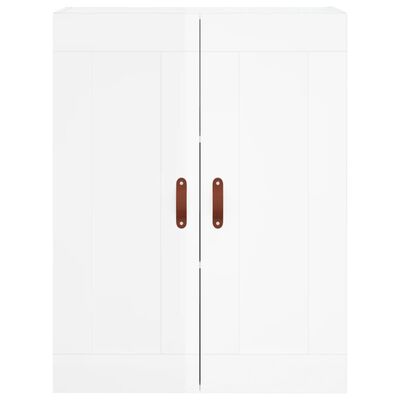 vidaXL Highboard høyglans hvit 69,5x34x180 cm konstruert tre