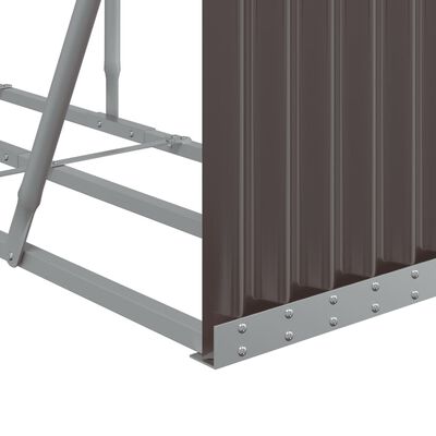 vidaXL Vedholder brun 300x45x100 cm galvanisert stål