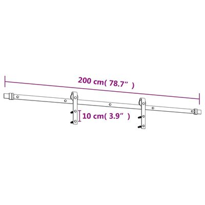 vidaXL Skyvedør med monteringstilbehør 70x210 cm heltre furu