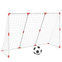 vidaXL Fotballmål for barn med baller 2-i-1 hvit 184x64x124 cm