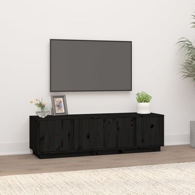 vidaXL TV-benk svart 140x40x40 cm heltre furu