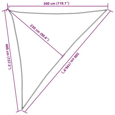 vidaXL Solseil 160 g/m² mørkegrønn 3x4x5 m HDPE