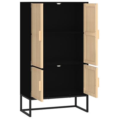 vidaXL Highboard svart 70x35x125 cm konstruert tre