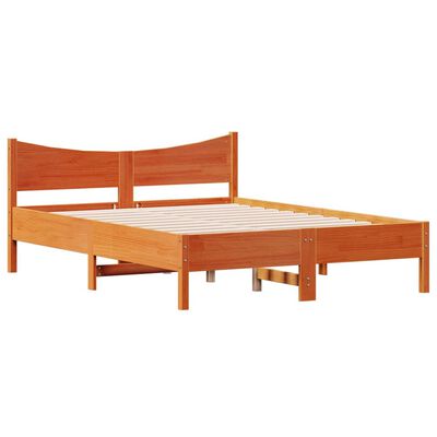 vidaXL Sengeramme brun 135x190 cm heltre furu