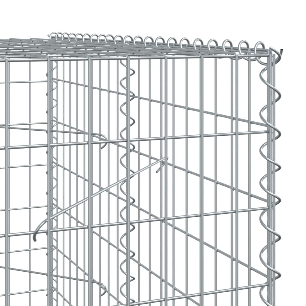 vidaXL Gabionkurv med deksel 200x100x200 cm galvanisert jern