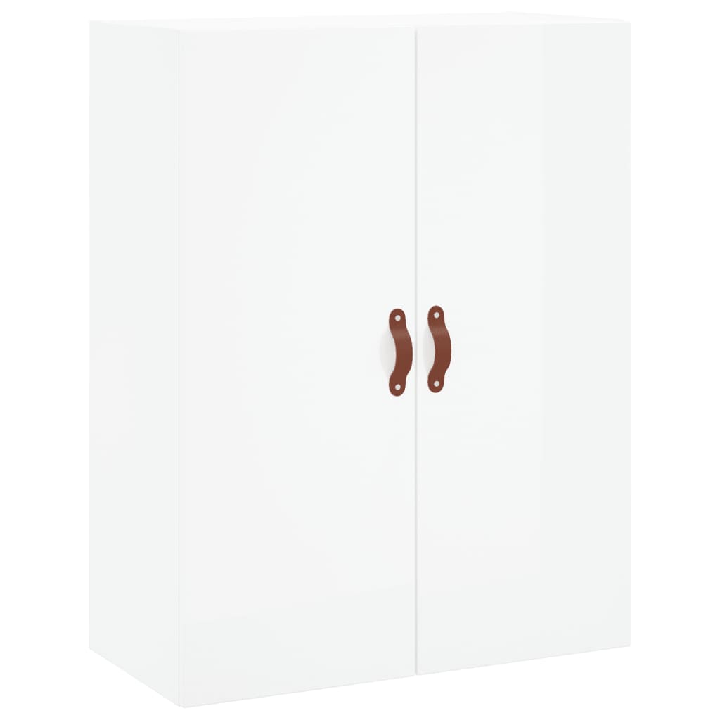 vidaXL Highboard høyglans hvit 69,5x34x180 cm konstruert tre