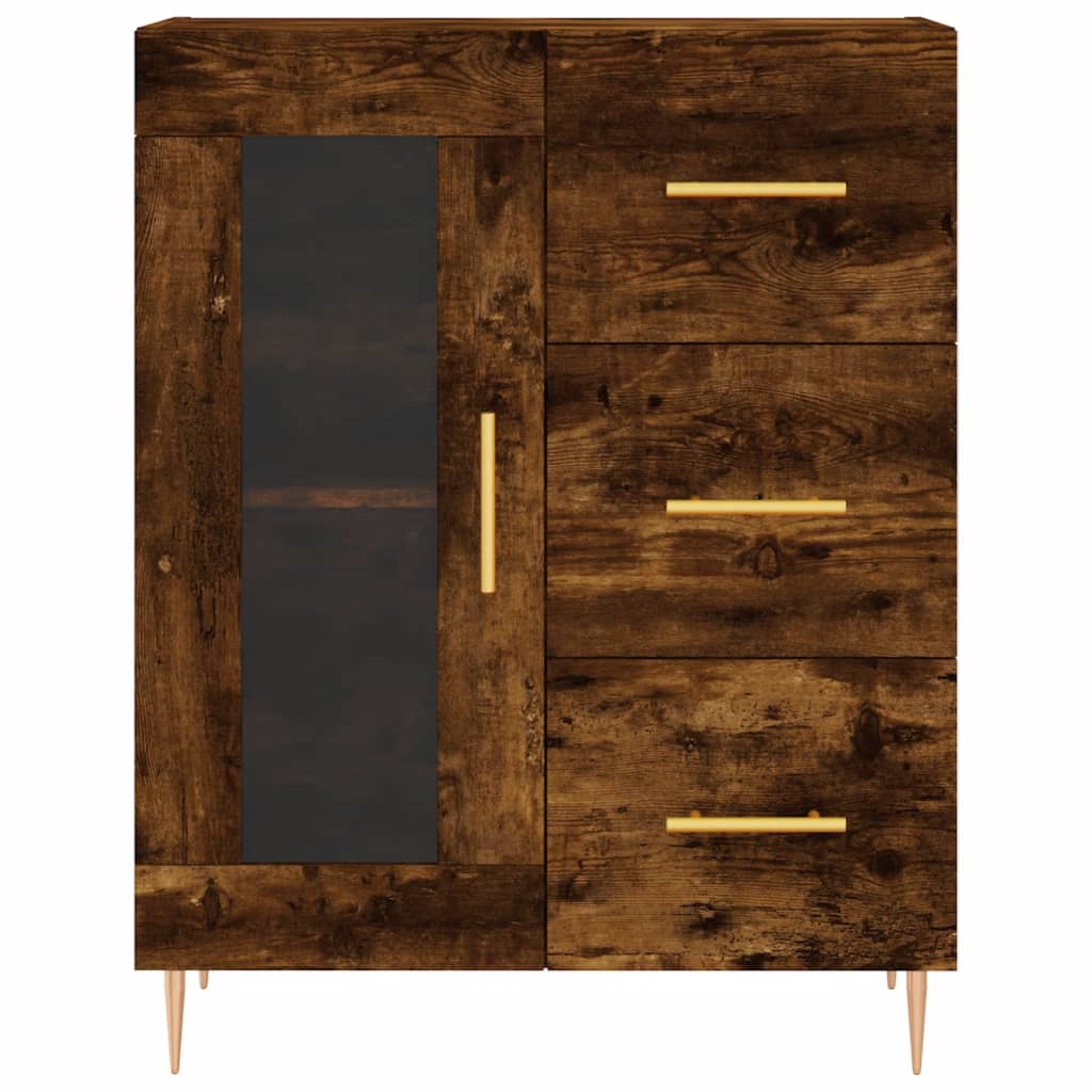 vidaXL Highboard røkt eik 69,5x34x180 cm konstruert tre