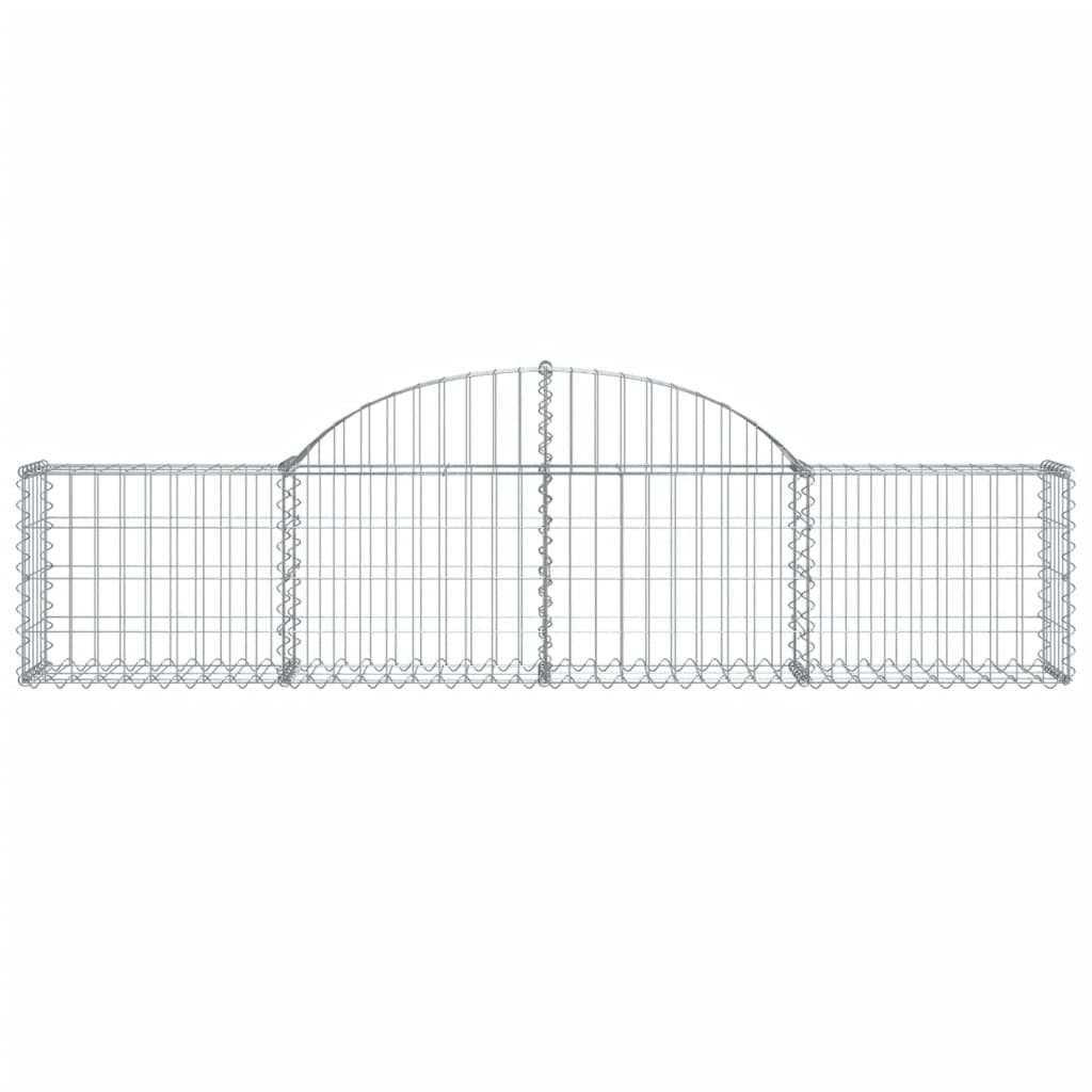 vidaXL Gabionkurver buede 6 stk 200x30x40/60 cm galvanisert jern