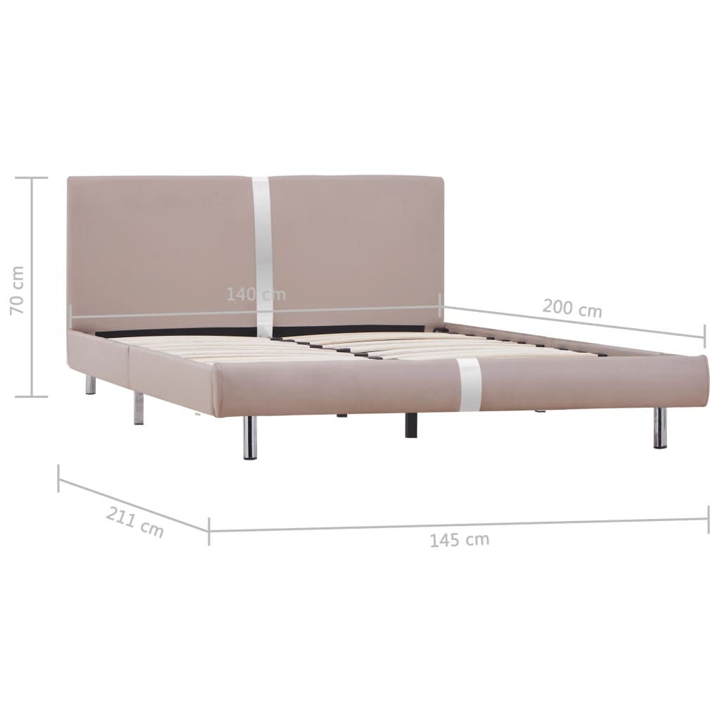 vidaXL Sengeramme cappuccino kunstig skinn 135x190 cm