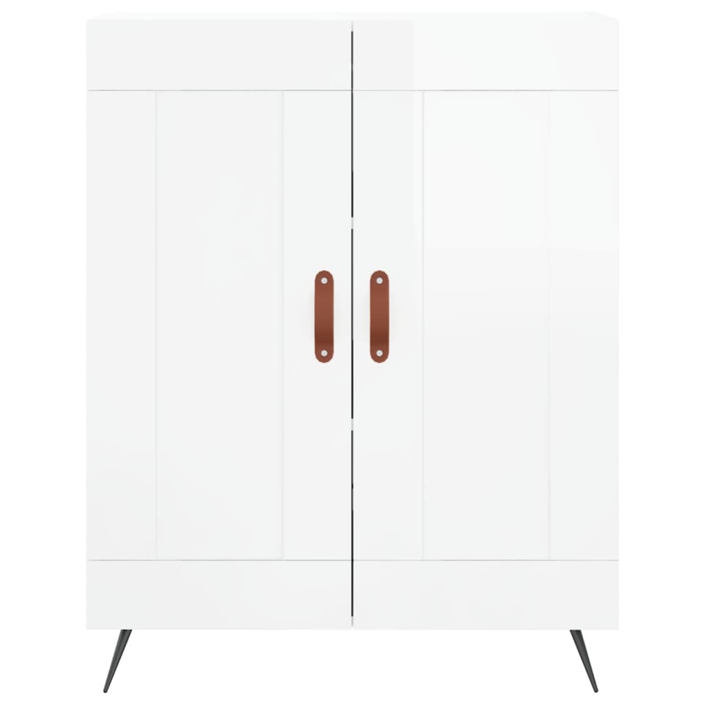 vidaXL Highboard høyglans hvit 69,5x34x180 cm konstruert tre