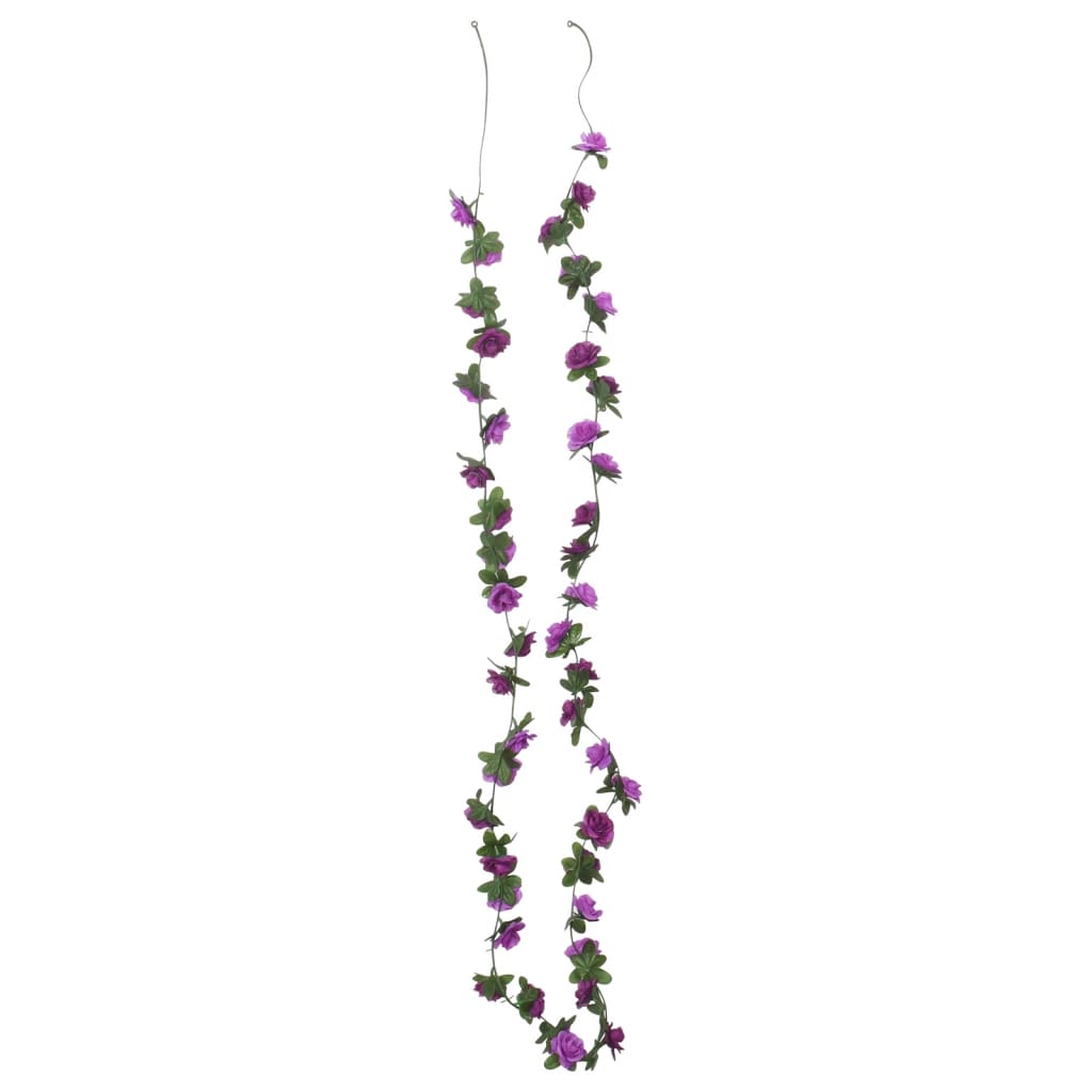 vidaXL Blomsterkranser for jul 6 stk lyselilla 240 cm