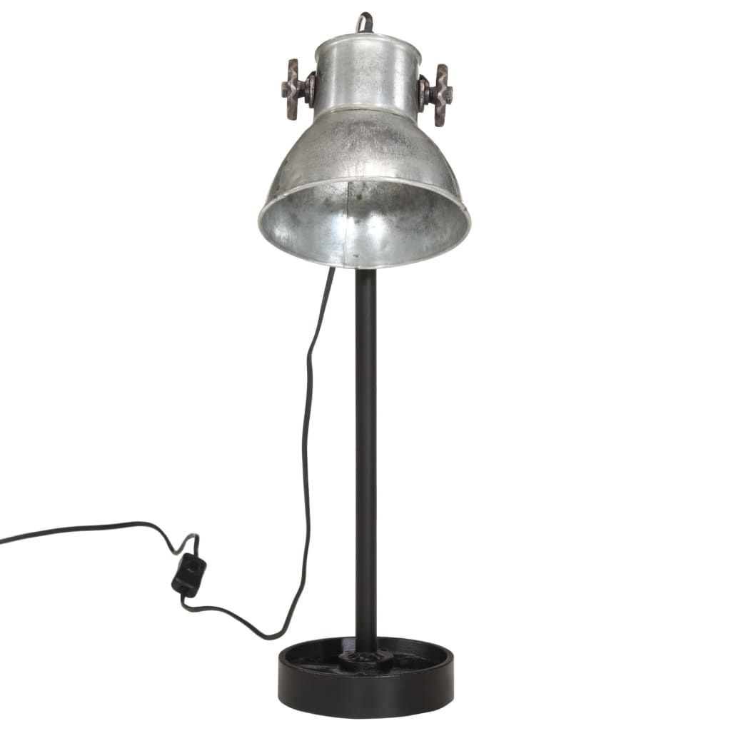 vidaXL Skrivebordslampe 25 W vintage sølv 15x15x55 cm E27