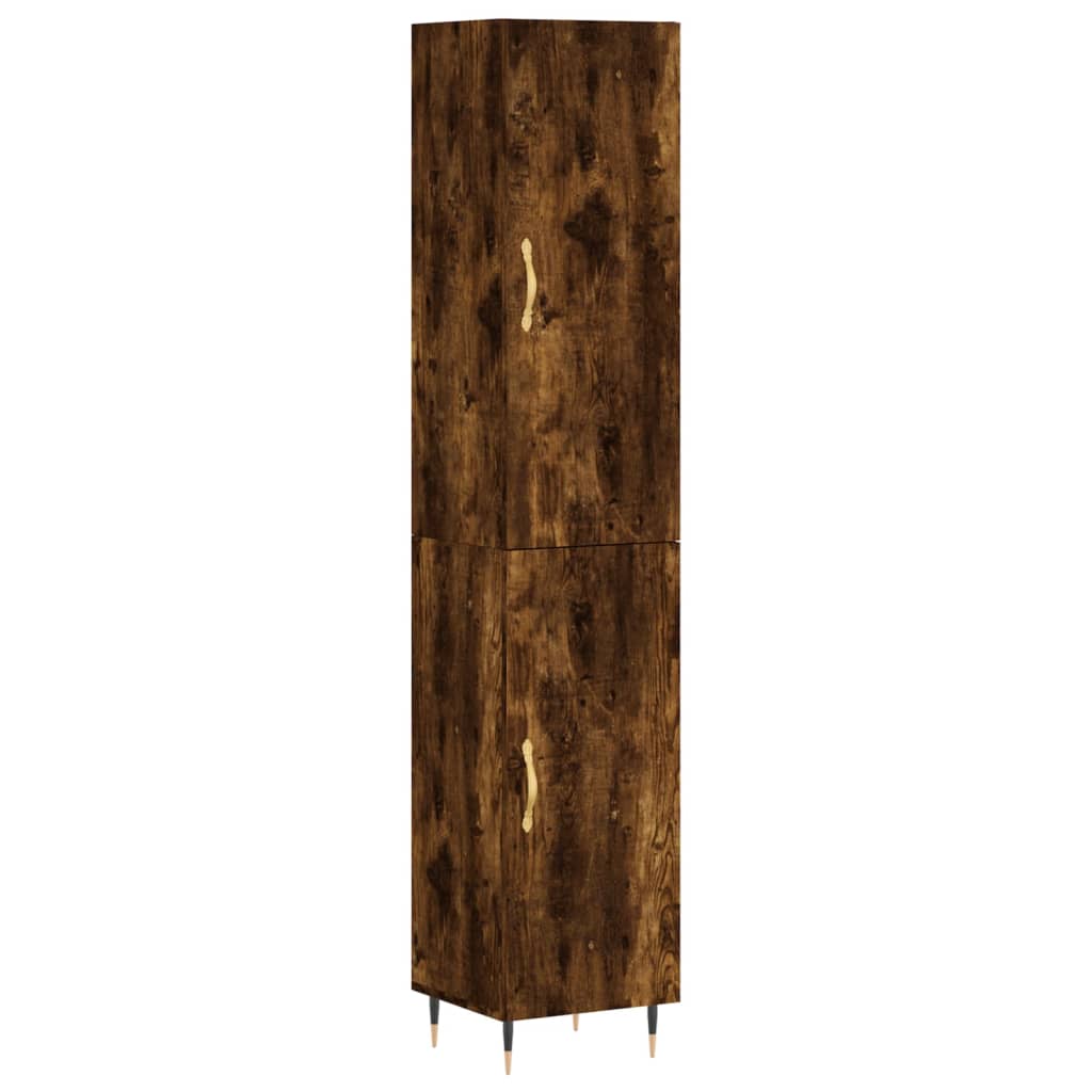 vidaXL Highboard røkt eik 34,5x34x180 cm konstruert tre