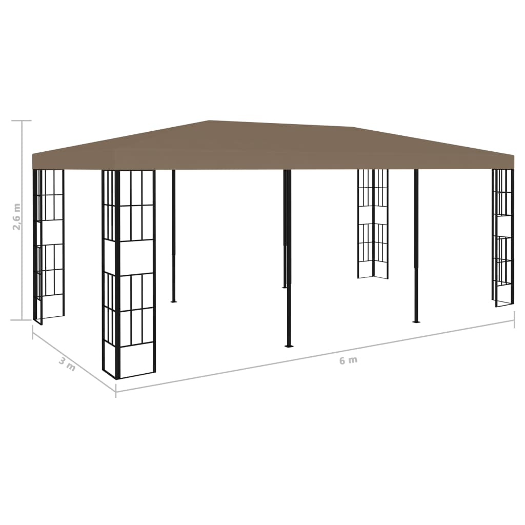 vidaXL Paviljong 6x3 m gråbrun