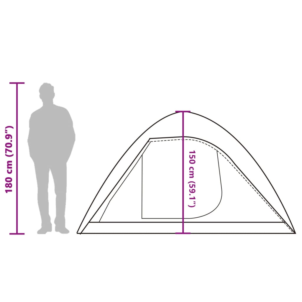 vidaXL Kuppeltelt for camping 4 personer blå vanntett