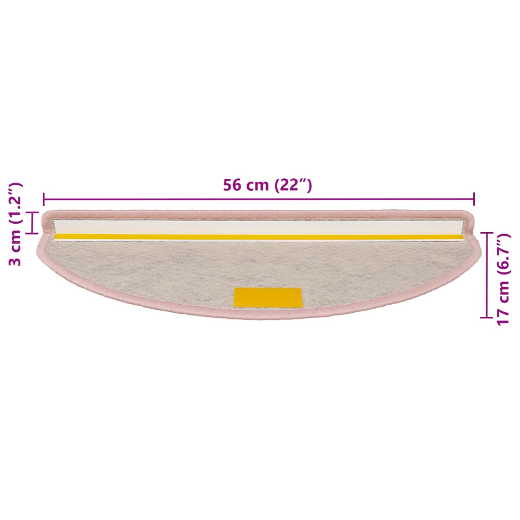 vidaXL Selvklebende trappematter sisal-utseende 15 stk 56x17x3 cm rød