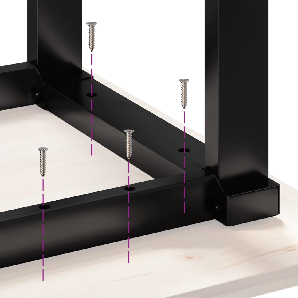 vidaXL Spisebord O-ramme 200x100x75 cm heltre furu og støpejern